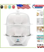 2-Tier Rapid Egg Cooker: 14 Egg Capacity with Auto Shut-Off and Poaching... - $53.14 CAD
