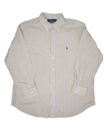 Polo Ralph Lauren Shirt Mens 17.5 Striped Yellow Blue Button Down Dress ... - £18.85 GBP