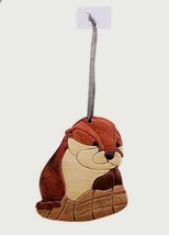 River Otter Wooden Intarsia Handmade Handcrafted Hanging Ornament - £11.61 GBP