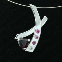 Red Purple Rhodolite Garnet Pink Spinel 925 Silver Unisex Pendant Design... - $99.75