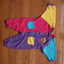 Vintage Crayola Baby Pink Purple Blue 1pc Outfit Romper sz 12 mo - £11.57 GBP