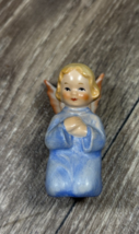 Goebel W Germany Porcelain Kneeling Angel Figurine Blue Robe 3&quot; - $19.99