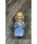 Goebel W Germany Porcelain Kneeling Angel Figurine Blue Robe 3&quot; - $27.86 CAD