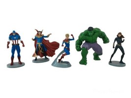 Marvel Disney Avengers Figurines Lot of 5 Cake Toppers Dr. Strange Hulk America  - £16.12 GBP