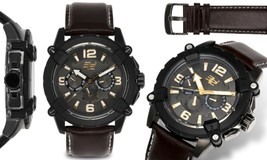 NEW 32 Degrees 0032M Men&#39;s Alpine Multi-Function Leather Durable Luminious Watch - £32.54 GBP