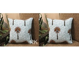 Square 2 PC Set Quilted Pillow Cover Case Couch Tree Printed Sofa Cushion Cover - £31.30 GBP+