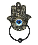 Sacred Symbols Hand of God Hamsa Palm Glass Evil Eye Decorative Door Kno... - $52.12 CAD