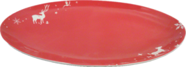 Vintage Tord Boontje Oval Porcelain Platter, Red and White Deer in Winte... - £100.38 GBP