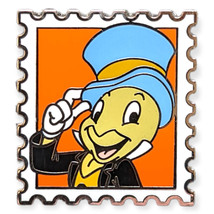 Pinocchio Disney Lapel Pin: Jiminy Cricket Stamp (m) - $20.00