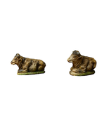 Vintage Made In Italy Nativity Cow Bull Cattle Figurines Set Of 2 Stock#... - £23.21 GBP