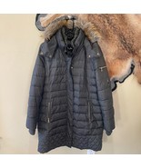 Sam Edelman Large Down Filled Fur Lined Hood Green Gold Jacket Parka War... - $48.39