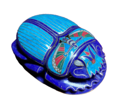 Handmade, Egyptian Pharaonic Scarab , Symbol of God Luck, Lapis &amp; Turquoise, 10&quot; - £699.78 GBP