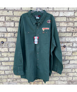 Wrangler Riggs Workwear Button Down Shirt Men&#39;s 4XT Green Long Sleeve Co... - £24.38 GBP