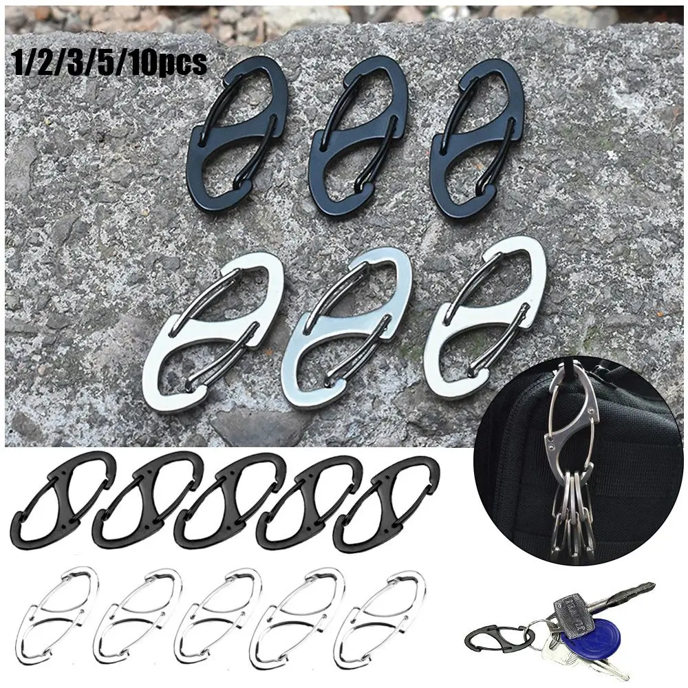 1/2/3/5/10pcs Portable Outdoor EDC Tool Snap Clip Key Chain Ring Release Buckle - £6.90 GBP+