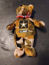 US Army Forces Camo Army Combat Uniform 9in Mini Teddy Bear US Army Embroidered - £11.07 GBP