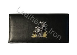 Zebra Design Leather Checkbook Cover - £20.00 GBP