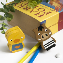 [Chicken &amp; Wild Boar] - Card Holder / Wooden Clips / Wooden Clamps / Animal C... - £17.80 GBP