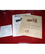AVID CORPORATION MINIMUM DIFFRACTION LOUDSPEAKER MODEL 110 BROCHURE &amp; RE... - €5,14 EUR