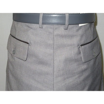 Mens Apollo  King  Banded Collarless suit Chinese Mandarin Wide leg AG93 Gray image 9