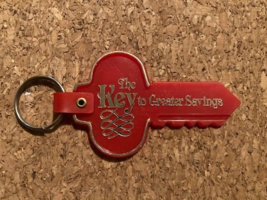 Vintage Keychain THE ONE MAINE SAVINGS BANK Ring Key Shaped Fob Collectible - $11.75