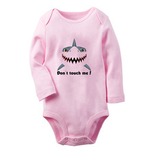 Don&#39;t Touch Me Funny Bodysuit Baby Animal Shark Romper Infant Kids Jumpsuits - £7.93 GBP+