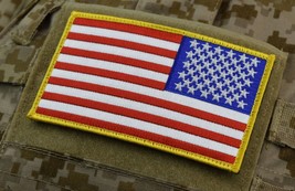 Large 3&quot;x5&quot;  REVERSE AMERICAN FLAG PATCH USA ARMY SOCOM CAG SEAL NSW NSWDG - £8.85 GBP