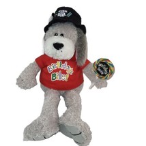 Amscan Plush Dog Birthdays Bite Suck Over Hill gag gift Gray Puppy Beani... - $12.14