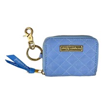 Simply Southern Quilted Blue Zip Coin Purse With Key Ring &amp; Card Slots I... - £12.26 GBP