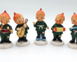 Vtg Pixie Kewpie Doll Band Instrument Figurines Set of 5 Japan Ceramic B... - $38.21