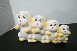 Vintage 1970s Ceramic Set Of 4 Dogs In Row Attached Together Daniel Brand 7.5&quot;L - £11.67 GBP