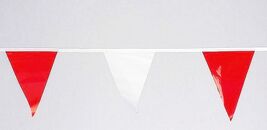PENNANT FLAGS STRING 60 ft Red &amp; White color Plastic Vinyl CORTINA 03-40... - $26.77