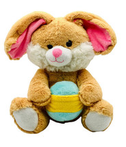 Animal Adventure Bunny Plush with Easter Egg Rabbit Pink Ears 10” Soft Cuddly - $18.69