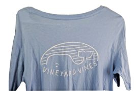 Vineyard Vines T Shirt Mens Medium Blue 100% Pima Cotton Long Sleeve Pullover - £12.52 GBP