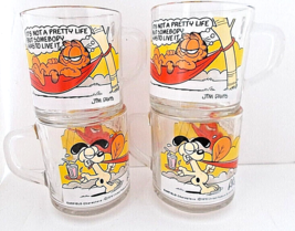 4X  Vintage Garfields McDonalds Cups Mugs 1978 Jim Davis Collectible - £14.80 GBP