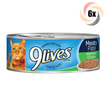 6x Cans 9Lives Meaty Pate Real Chicken Cat Food 5.5oz Caring For Cats! - £14.91 GBP