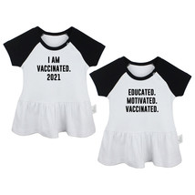 Pack of 2, Educated Motivated Vaccinated Funny Infant Baby Girls Princess Dress - £18.15 GBP