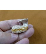 (Y-WHA-SP-41) white tan WHALE MOBY SOAPSTONE PERU figurine love baby whales - $163.26 MXN
