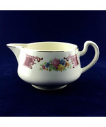 Homer Laughlin Vintage 40s Creamer Brittany Majestic Floral Golden Rim 1944 - $84.82 CAD