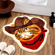 Charming Western Cat Shower Mat - Ultra-Absorbent, Non-Slip Plush Design - $50.44