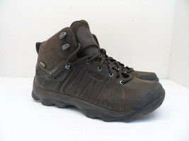 KEEN Men&#39;s Venture Leather Mid WP Hiking Boots Mulch/Black Size 10.5M - £50.13 GBP