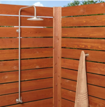 New Stainless Steel Deluxe Outdoor Shower Mixer with Foot Shower by Sign... - $219.95