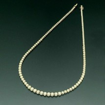 14K Yellow Gold Plated Silver 5Ct Round Simulated Diamond Women Tennis Necklace - £347.11 GBP
