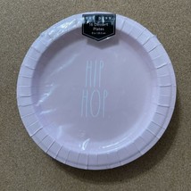 Rae Dunn Hip Hop Pink White 16 Disposable 8&quot; Paper Plates Free Shipping - £5.96 GBP