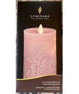 Luminara Rose Tan Seaglass Flameless Flickering Timer Candle Pillar 6.5&quot;... - $727.47 MXN