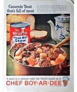 Chef boy Ar Dee Meat Ball Stew Canned 1962 vintage print ad - $13.72 CAD