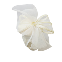 Jezebel Hat Off-White Sequins Pearls Appliqué Vintage Derby Church Easte... - $29.68