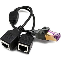 Rj45 Network 1 To 2 Port Ethernet Adapter Splitter, Rj45 1 Male To 2 Fem... - £11.78 GBP