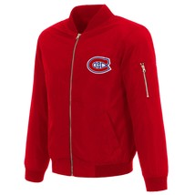 NHL Montreal Canadiens Lightweight Nylon Bomber  Jacket Embroidered Logo  Red - $119.99