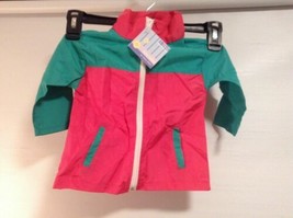 Max Grey Pink Green Spring Jacket New 9 12 MOS Zipper Hooded Infants  - £5.45 GBP
