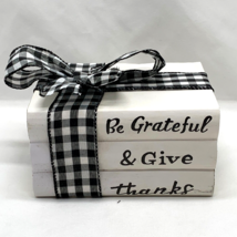 Be Grateful and Give Thanks Faux Book Stack Farmhouse Coffee Bar Black W... - £11.05 GBP